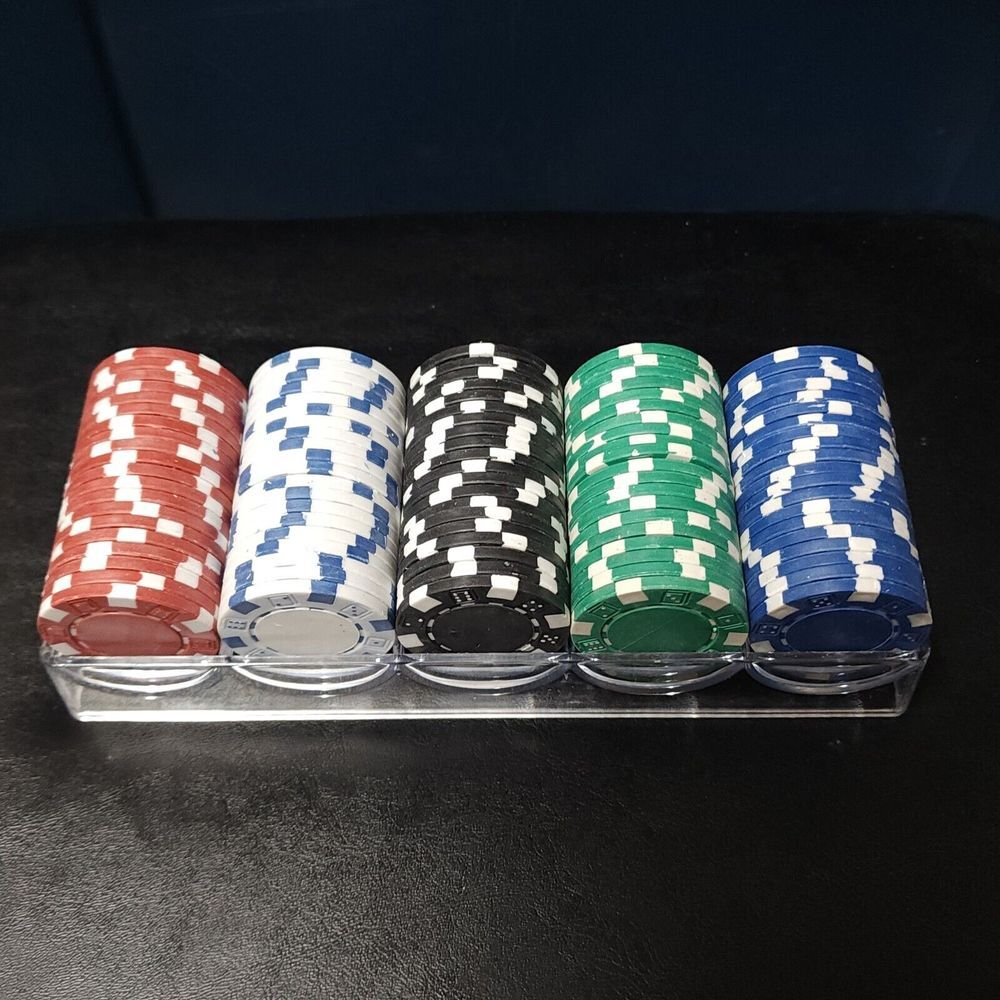 100 Pieces Poker Chips Weighted 11.5 Grams‎ 5 Colors